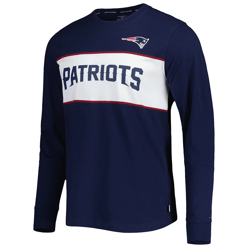 T-shirt à manches longues Tommy Hilfiger New England Patriots Peter Team pour homme, bleu marine