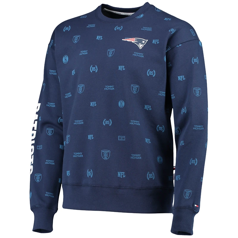 Sweat-shirt à enfiler graphique Tommy Hilfiger bleu marine New England Patriots Reid pour hommes