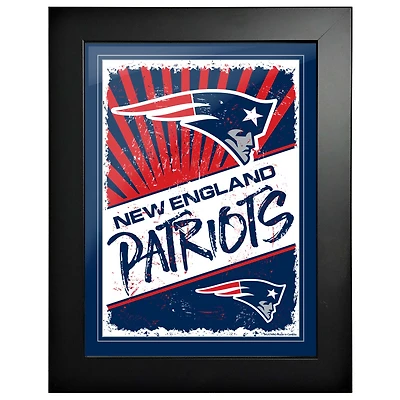 Patriots de la Nouvelle-Angleterre - Art encadré classique 12'' x 16''