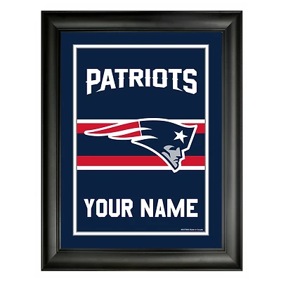 Cadre d'équipe personnalisé New England Patriots 12'' x 16''