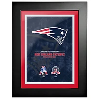 New England Patriots - 18'' x 24'' Logos to History Framed Art