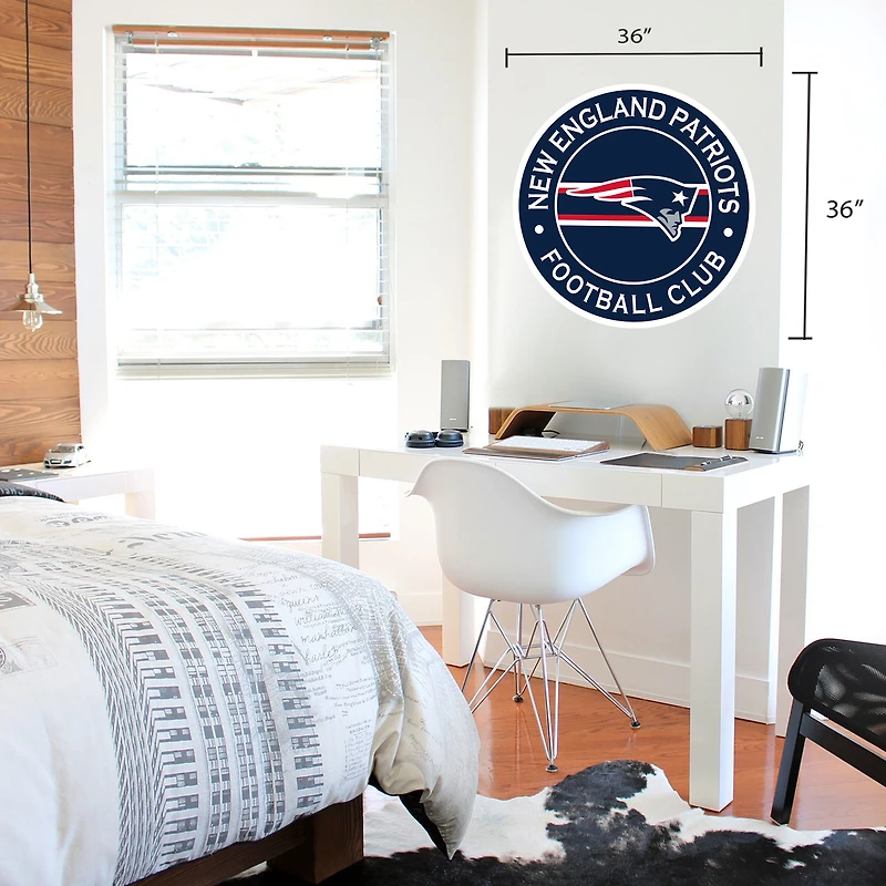 Murale repositionnable avec logo 36 po x 36 po New England Patriots - décalcomanie