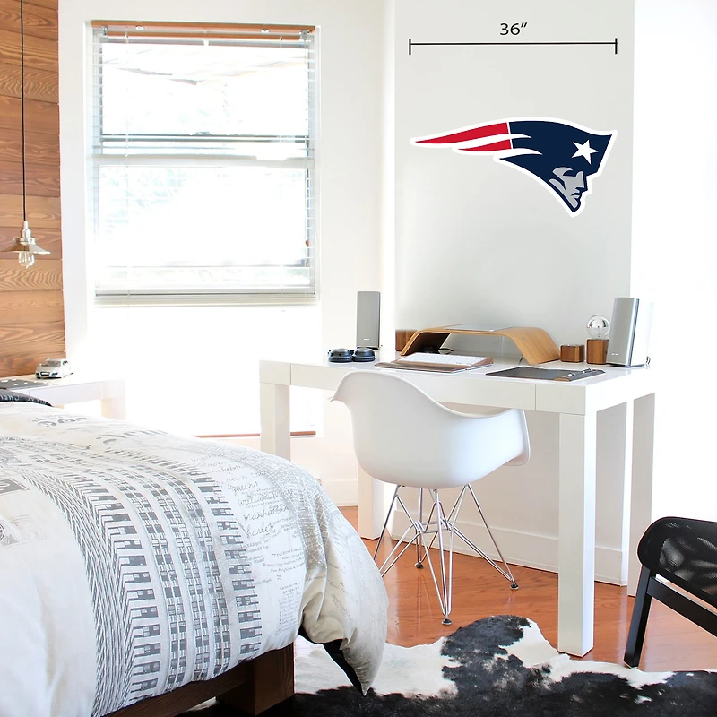 Sticker mural repositionnable avec logo de l'équipe des New England Patriots 36'' x 36''