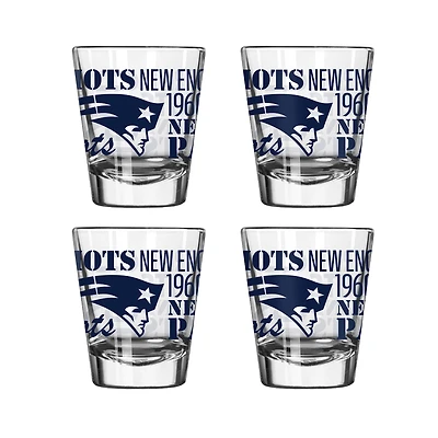 New England Patriots 4-Pack 2oz. Shot Glass Set