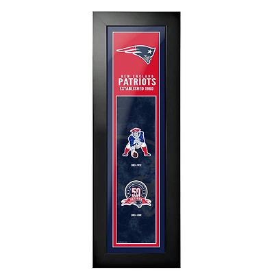 New England Patriots - 6'' x 22'' Logos to History Art encadré