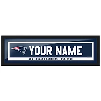 Cadre de barre de nom personnalisé New England Patriots 6'' x 22''