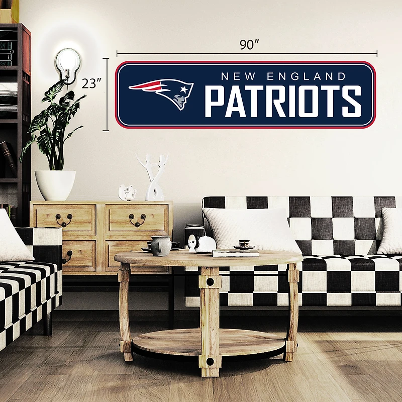 Sticker mural repositionnable New England Patriots 90'' x 23''