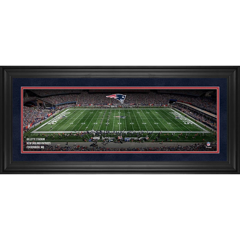 Photographie panoramique encadrée des Patriots de la Nouvelle-Angleterre (10" x 30") du stade Gillette