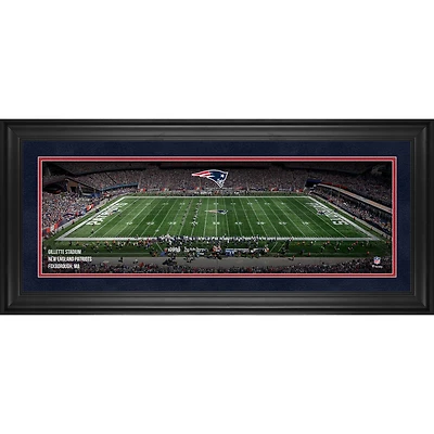 Photographie panoramique encadrée des Patriots de la Nouvelle-Angleterre (10" x 30") du stade Gillette