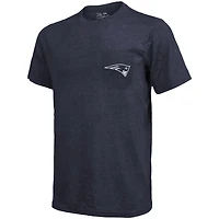 T-Shirt Tri-Blend Pocket New England Patriots Majestic Threads - Bleu Marine Chiné