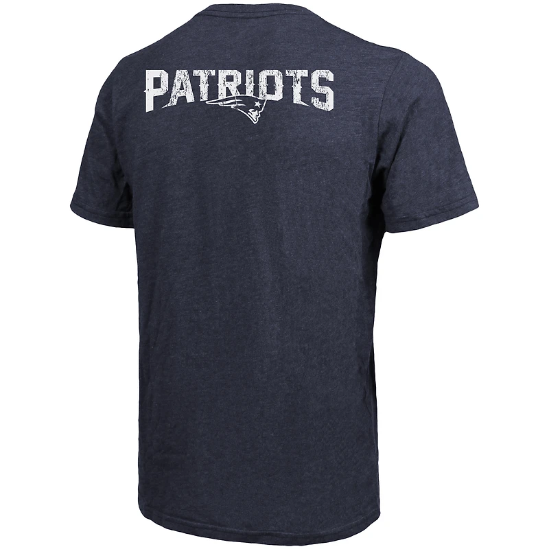 T-Shirt Tri-Blend Pocket New England Patriots Majestic Threads - Bleu Marine Chiné