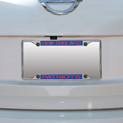 New England Patriots Mirror With Color Letters License Plate Frame