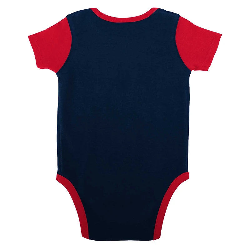 Newborn & Infant Navy New England Patriots Home Field Advantage Three-Piece Bodysuit, Bib Booties Set