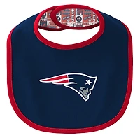 Newborn & Infant New England Patriots Dynamic Duo Bodysuit, Bib Knit Hat Set