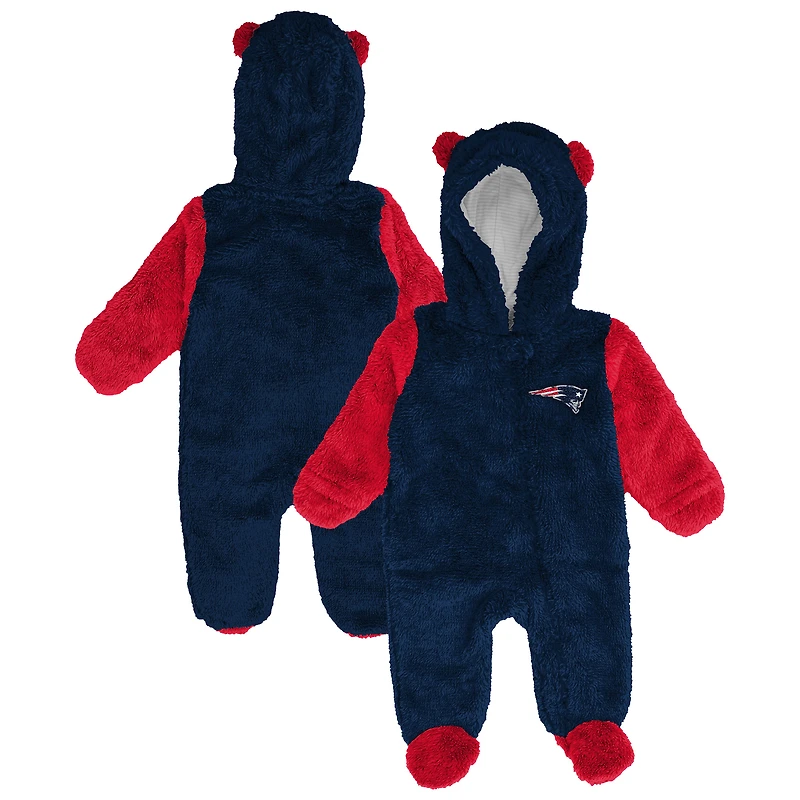 Newborn & Infant Outerstuff Navy New England Patriots Stay Napping Fleece Bunting Full-Zip Sleeper