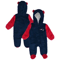 Newborn & Infant Outerstuff Navy New England Patriots Stay Napping Fleece Bunting Full-Zip Sleeper