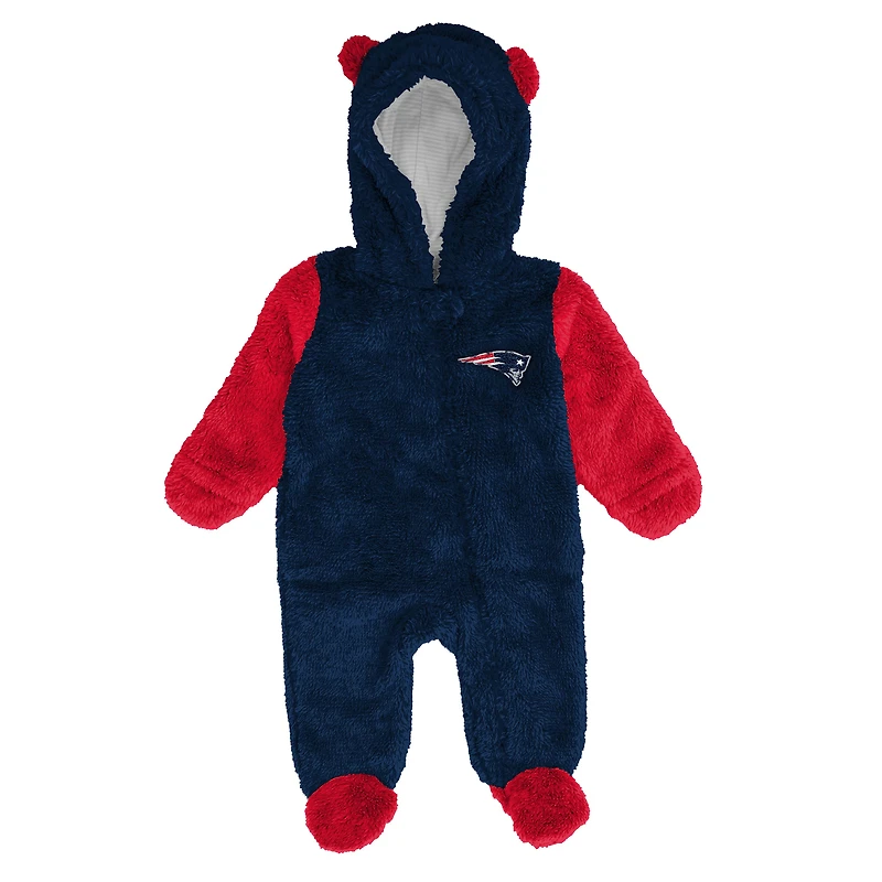 Newborn & Infant Outerstuff Navy New England Patriots Stay Napping Fleece Bunting Full-Zip Sleeper