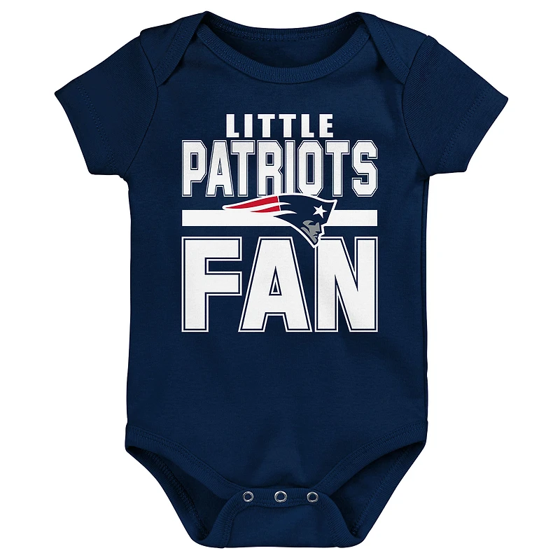 Newborn Outerstuff New England Patriots Little Tike 3-Piece Bodysuit Set