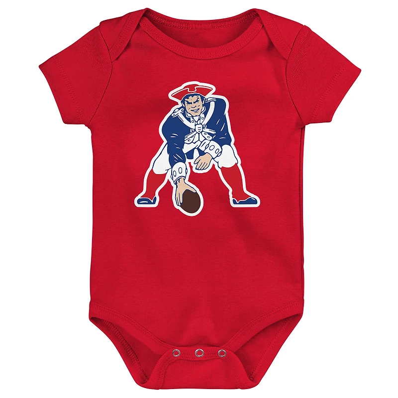 Newborn Outerstuff New England Patriots Little Tike 3-Piece Bodysuit Set