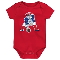 Newborn Outerstuff New England Patriots Little Tike 3-Piece Bodysuit Set