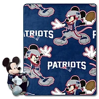Ensemble coussin et jeté en soie Mickey Hugger Northwest x Disney New England Patriots