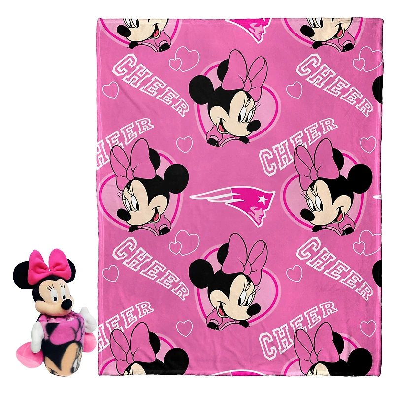 Ensemble oreiller et couvre-lit Minnie Hugger des New England Patriots Northwest x Disney