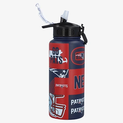 Gourde Pegasus New England Patriots 32 oz avec slogan local et bouchon à pression