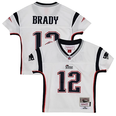 Preschool Mitchell & Ness Tom Brady White New England Patriots 2000 Legacy Replica Jersey