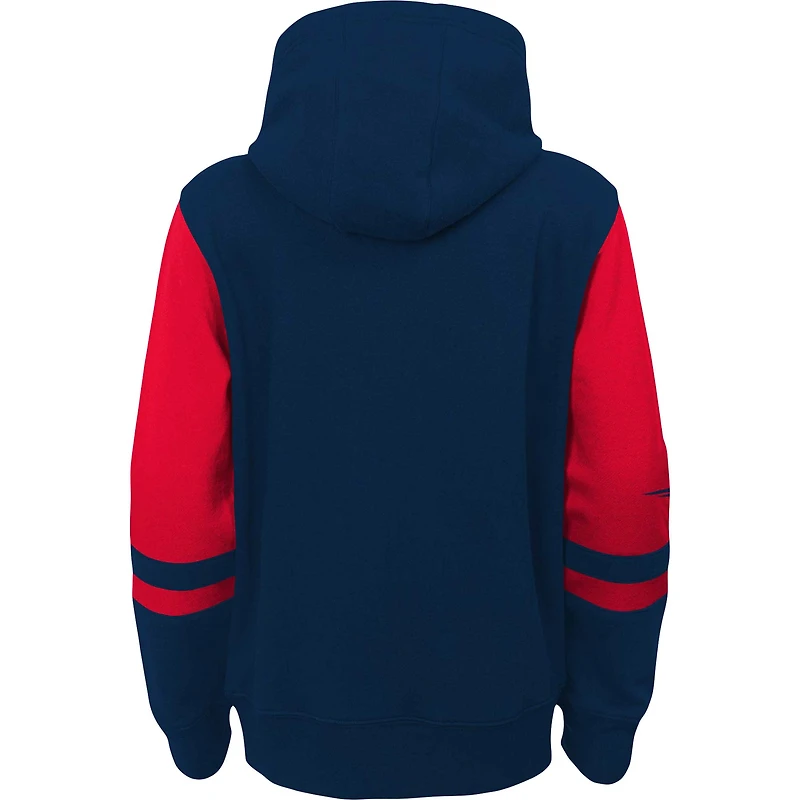 Sweat à capuche entièrement zippé bleu marine New England Patriots Stadium pour enfants d'âge préscolaire