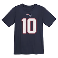 Preschool Nike Drake Maye Navy New England Patriots Player Name & Number T-Shirt