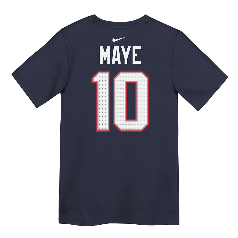 Preschool Nike Drake Maye Navy New England Patriots Player Name & Number T-Shirt