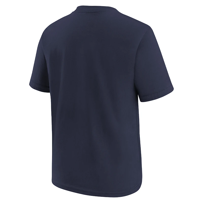 T-shirt avec logo de l'équipe des New England Patriots Nike bleu marine pour enfants d'âge préscolaire
