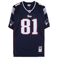 Randy Moss New England Patriots Autographed Mitchell & Ness Blue Replica Jersey