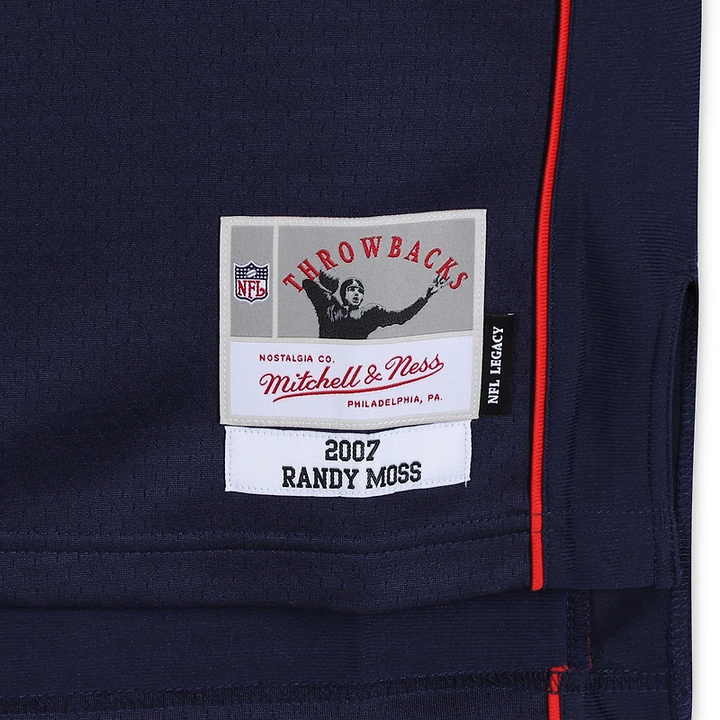 Randy Moss New England Patriots Autographed Mitchell & Ness Blue Replica Jersey