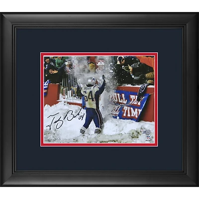 Photographie encadrée autographiée de Tedy Bruschi des Patriots de la Nouvelle-Angleterre 8" x 10"