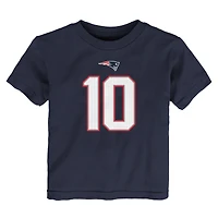 Toddler Nike Drake Maye Navy New England Patriots Player Name & Number T-Shirt