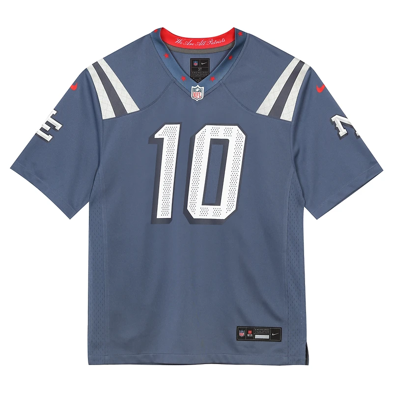 Toddler Nike Drake Maye Storm Blue New England Patriots 2025 Rivalries Collection Game Jersey