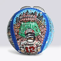 Tom Brady Autographed Super Bowl Wins Themed Baseball - Art by Charles Fazzino - NF70445964