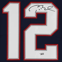 Maillot Nike Elite 2022-présent autographié par Tom Brady Navy des New England Patriots