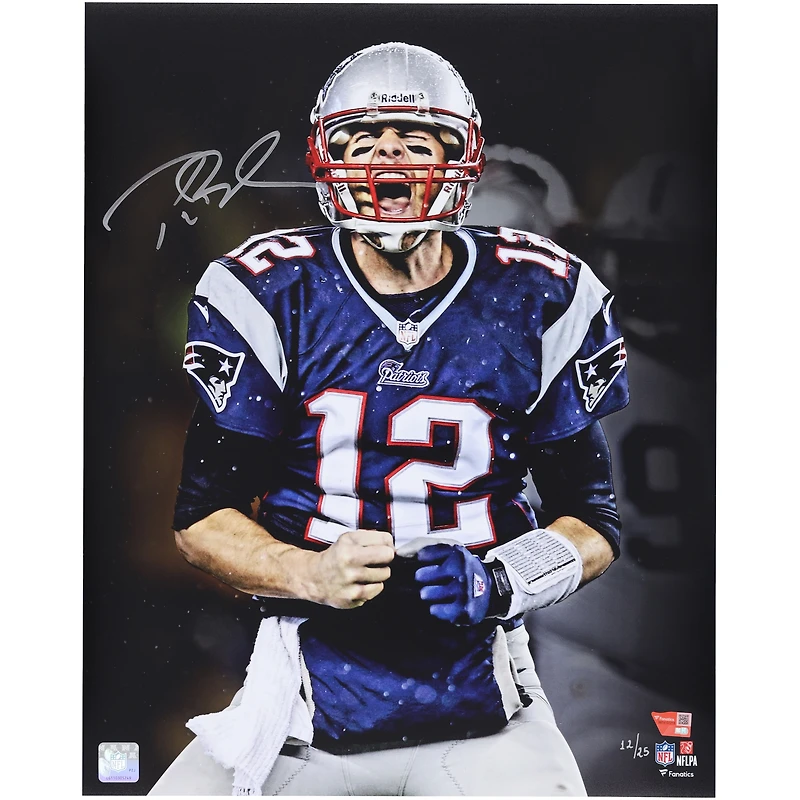 Photo dédicacée de Tom Brady (New England Patriots) - 40,6 x 50,8 cm (édition limitée à 25 exemplaires)