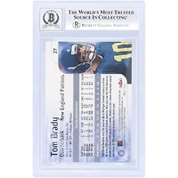Carte de recrue autographiée de Tom Brady (New England Patriots) Skybox Impact 2000 n° 27, certifiée par Beckett Fanatics Witnessed.