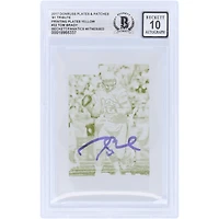 Tom Brady New England Patriots Autographed 2017 Panini Donruss Yellow Printing Plate #32 #1/1 Beckett Fanatics Witnessed Authenticated 10 Card