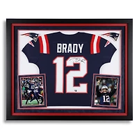 Tom Brady New England Patriots Autographed Deluxe Framed Navy Nike Color Rush Elite Jersey