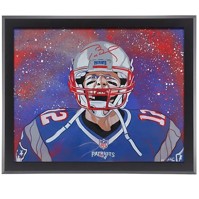 Tom Brady New England Patriots Autographed Framed 16" x 20" Embellished Canvas Giclee Print - Art by Matt Szczur - Limited Edition of 10