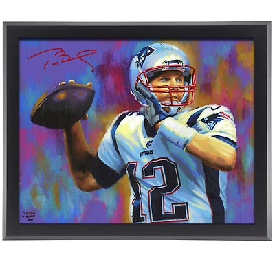 Tom Brady New England Patriots Autographed Framed 16" x 20" Embellished Canvas Giclee Print - Art by Steven Walden - Limited Edition of 10