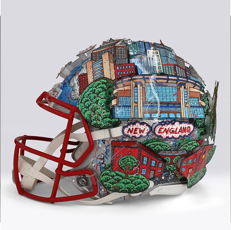 Tom Brady New England Patriots Autographed Proline Speed Helmet - Art by Charles Fazzino - WN55916305