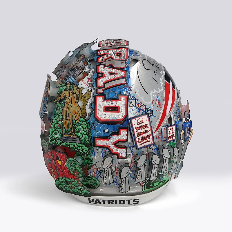Tom Brady New England Patriots Autographed Proline Speed Helmet - Art by Charles Fazzino - WN55916305