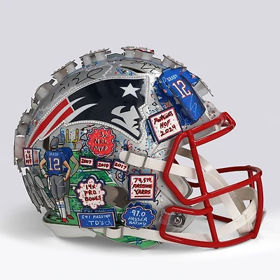 Tom Brady New England Patriots Autographed Proline Speed Helmet - Art by Charles Fazzino - WN55916305