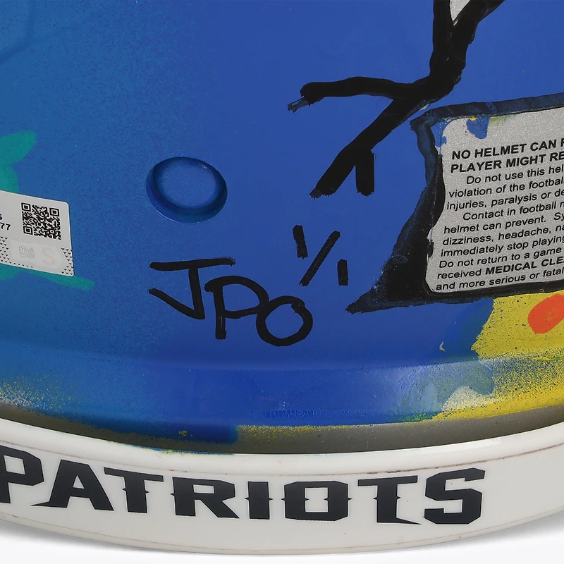 Casque Proline Speed ​​autographié par Tom Brady (New England Patriots) - Illustration par JPO - Édition limitée n° 1/1