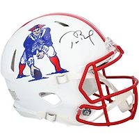 Casque Riddell Speed ​​Authentic rétro 1990-92 autographié par Tom Brady, des New England Patriots